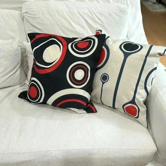2 Modern Unique Decorative Pillow Covers about 19”x19” - Picture 2 of 8